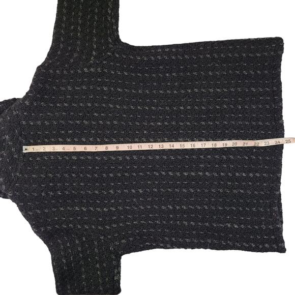 Branigan Weavers Cardigan Jacket Large Button Front Black Gray Wool - Picture 4 of 6